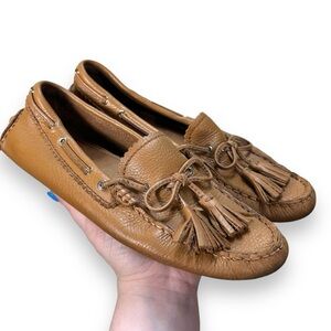 Coach Nadia Tan Leather Driving Moccasins Size 6.5